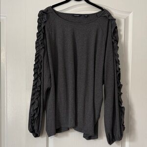 Studio Park Gray Ruffled Sleeve Top Size 4X